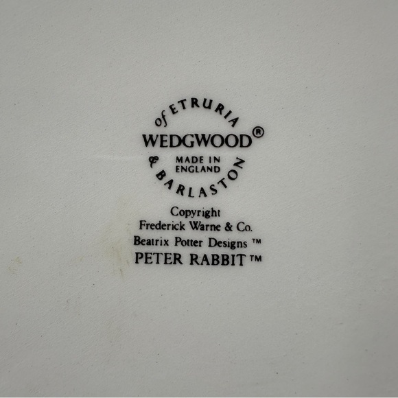 WEDGWOOD of ETRURIA & BARLASTON PETER RABBIT BOWL, Made In England, collectible - Picture 10 of 11